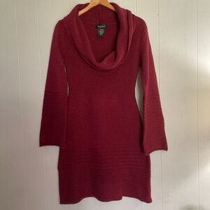 Blood red sweater dress